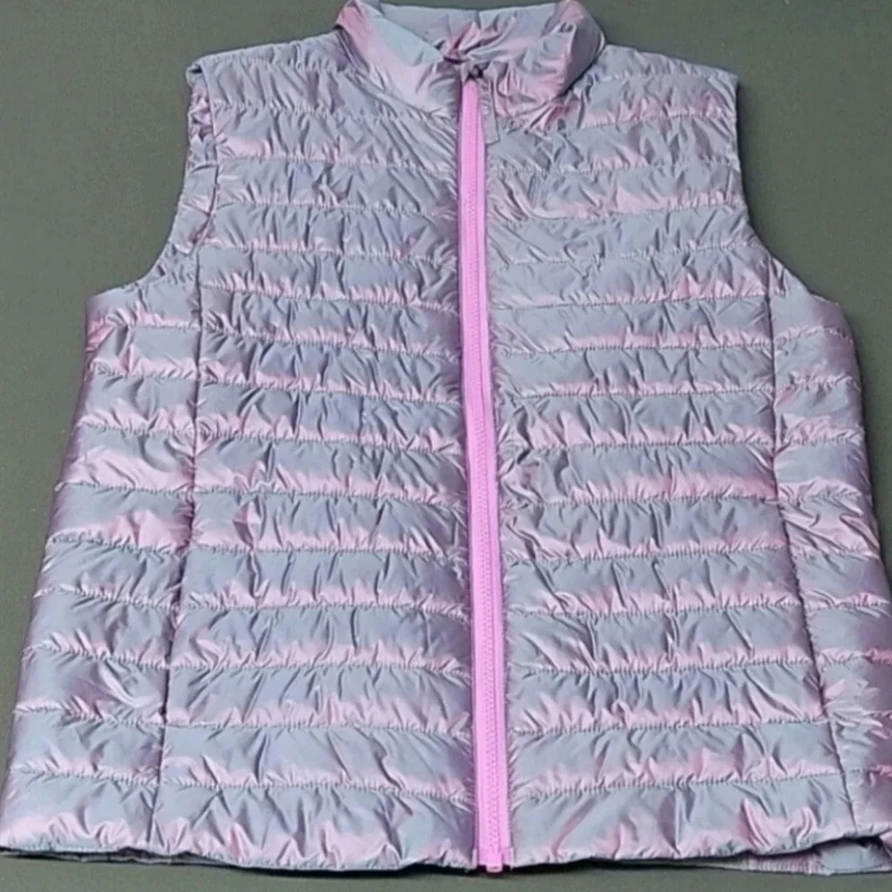 Lands End Sleeveless Puffer Jacket Girls Size Large (14-16) Full Front zip.
